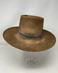 Handmade Spencer Dutton hat from the 1923 series in dark brown beaver felt with an outer laced leather band.