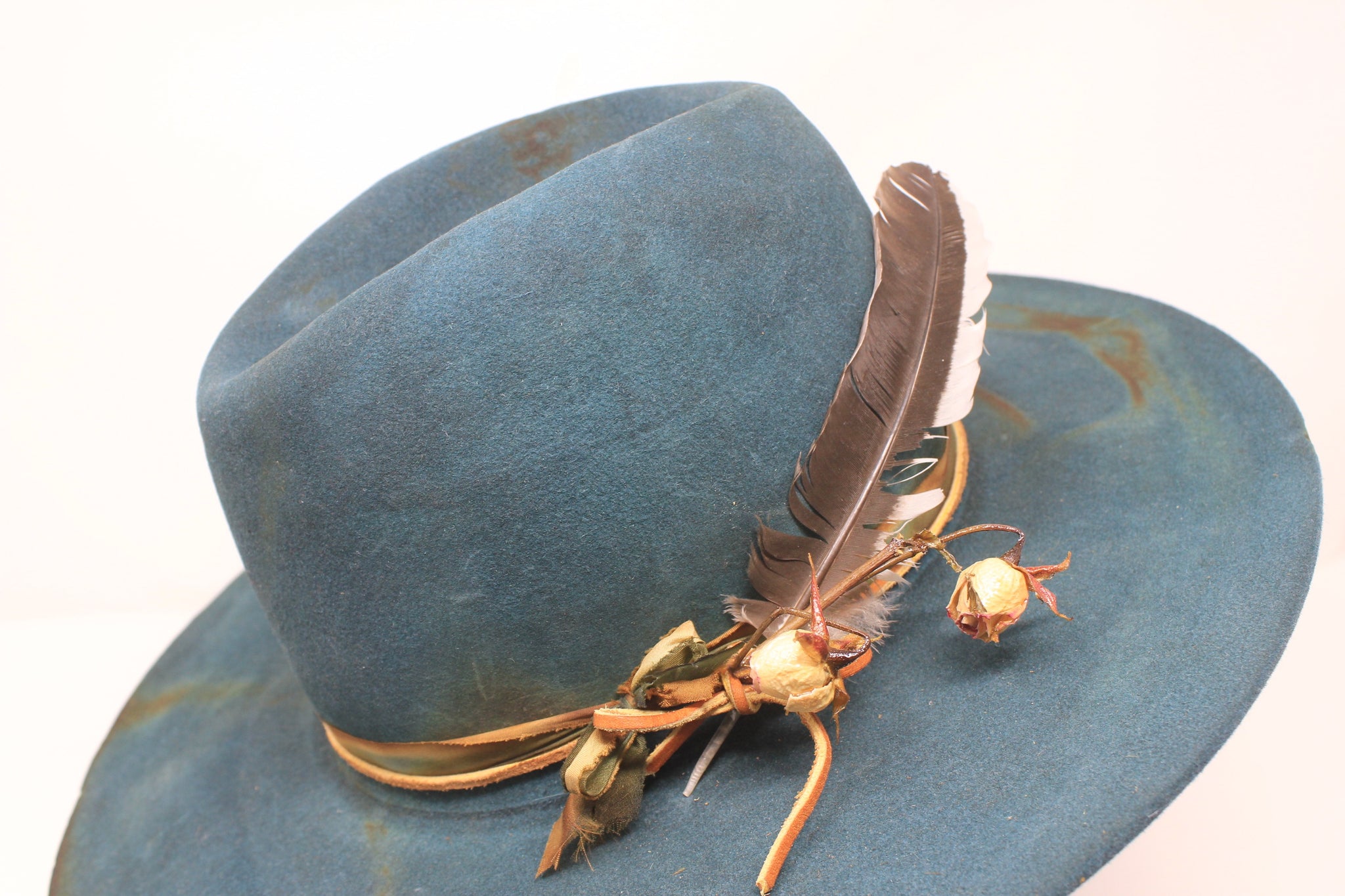Hand Dyed Teal Green Lone Hawk Hat