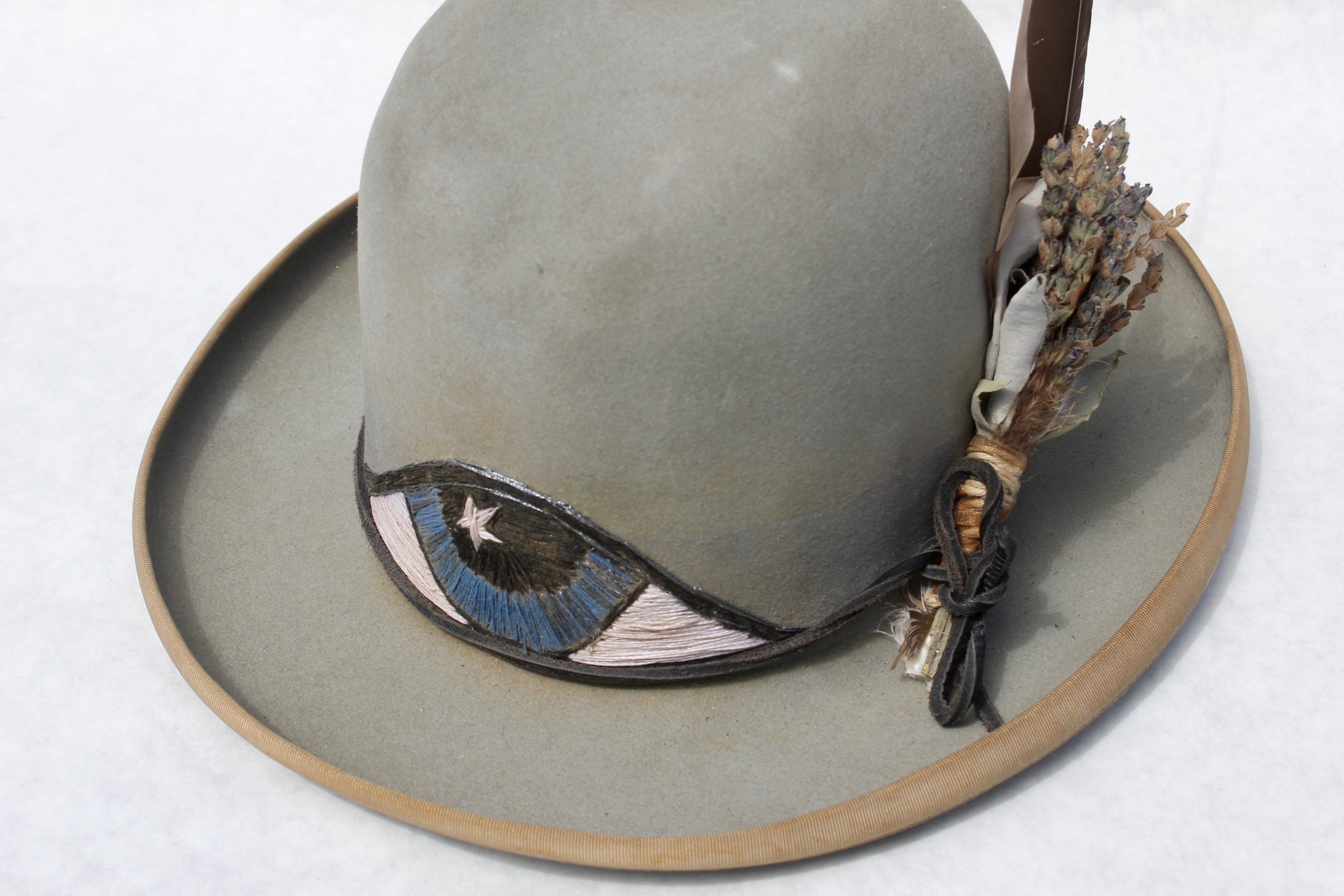 Lone Hawk "The Eye-Conic" Hand Embroidered One of Kind Custom Hat