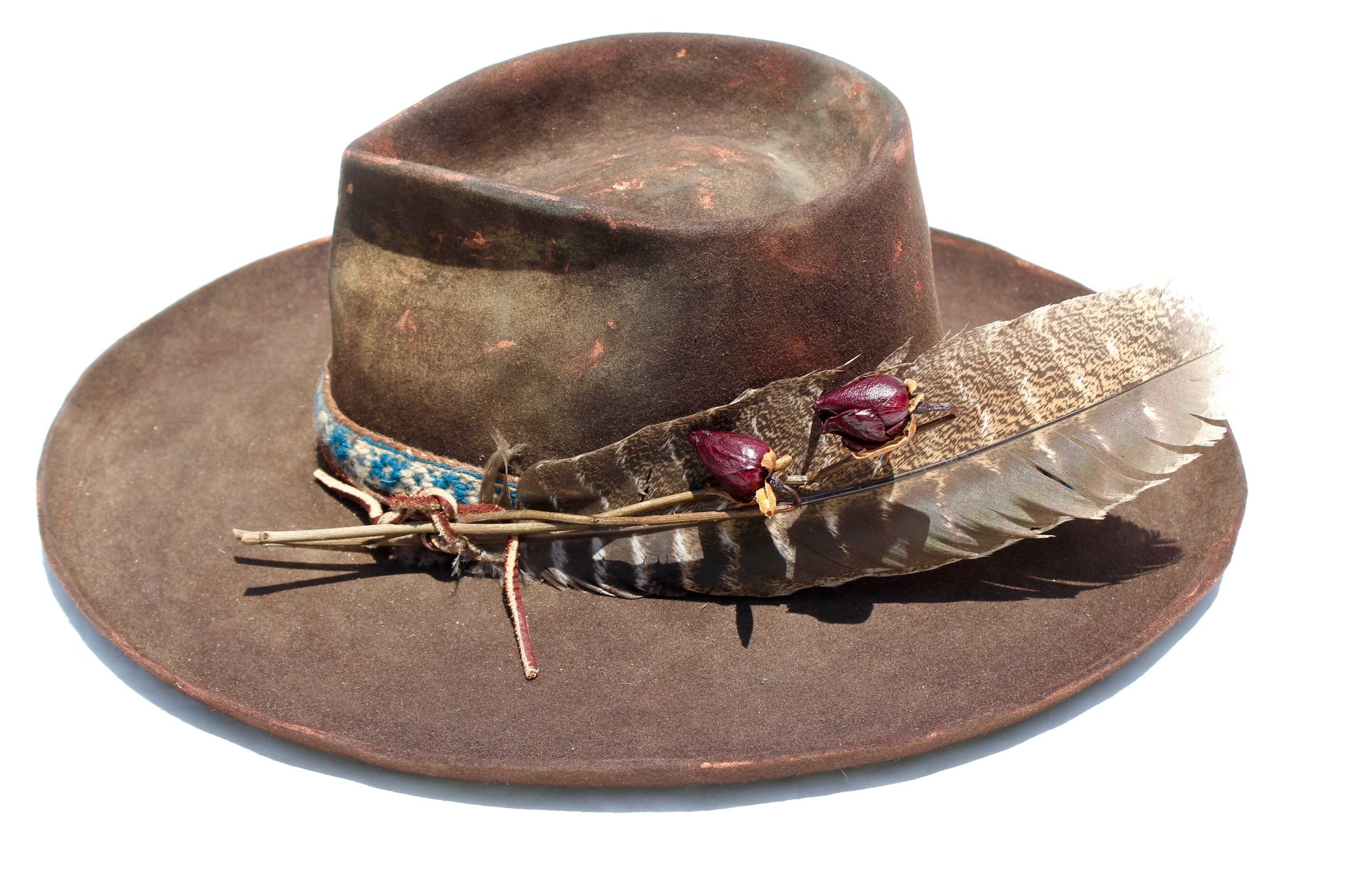 "The Copper Osprey" Hand Painted Custom Lone Hawk Hat