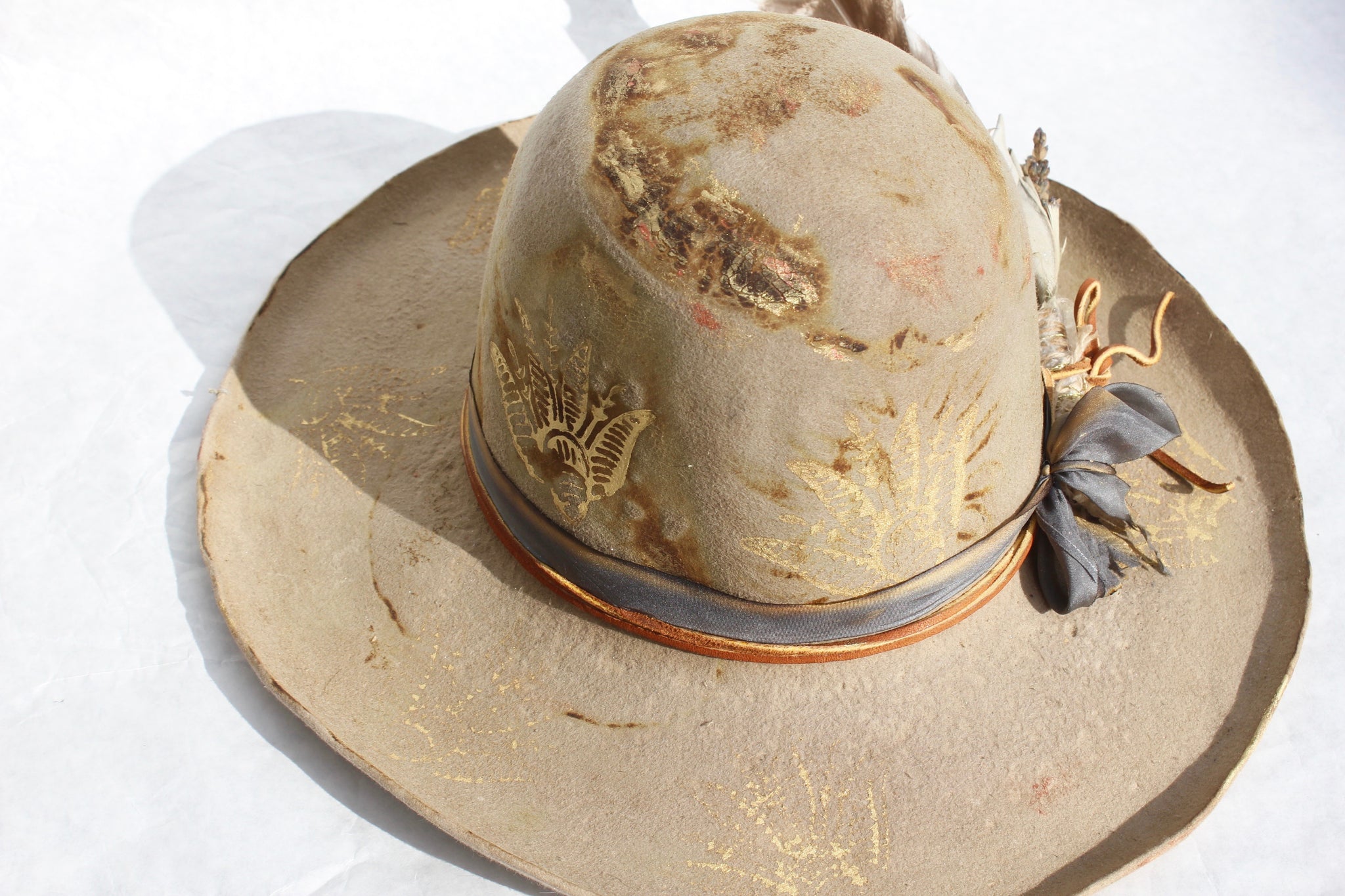 Lone Hawk "The Gold Rush" Handmade Block Printed Custom Hat