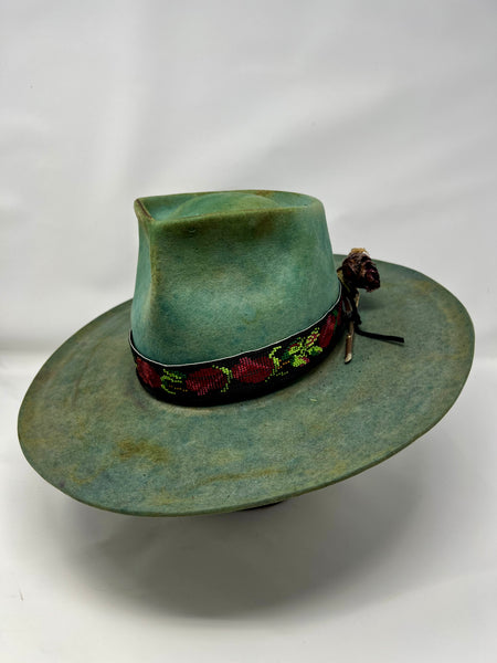 Ready to Ship. Hand Dyed Weathered Teal  Size 7 1/4