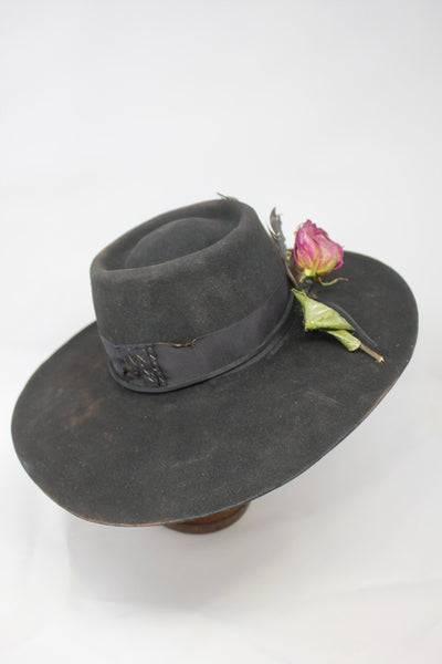 Ready to Ship "Bardot Dip" Lone Hawk Beaver Hat 7 1/4