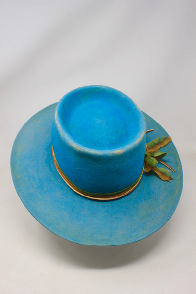 “Turquoise Trail” Hand Dyed One of a Kind Lone Hawk Hat 7 1/4 to 7 3/8