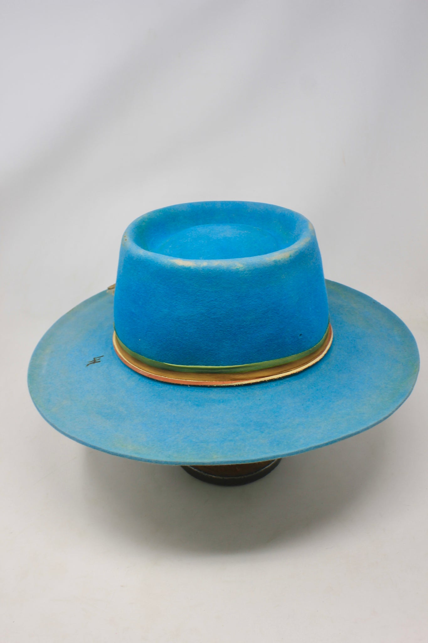 “Turquoise Trail” Hand Dyed One of a Kind Lone Hawk Hat 7 1/4 to 7 3/8