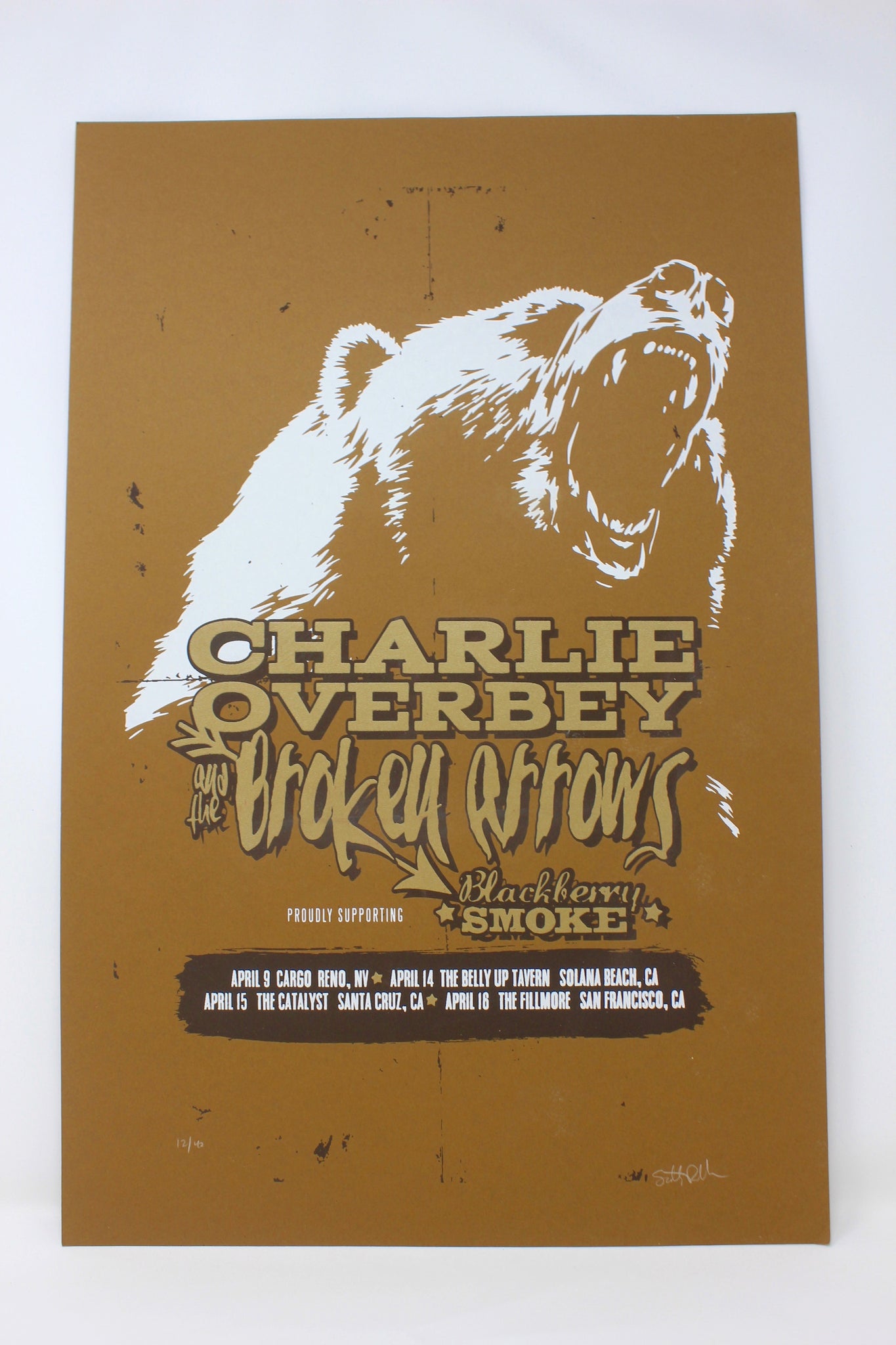 Blackberry Smoke / Charlie Overbey & The Broken Arrows 2015 Show Poster Limited Edition