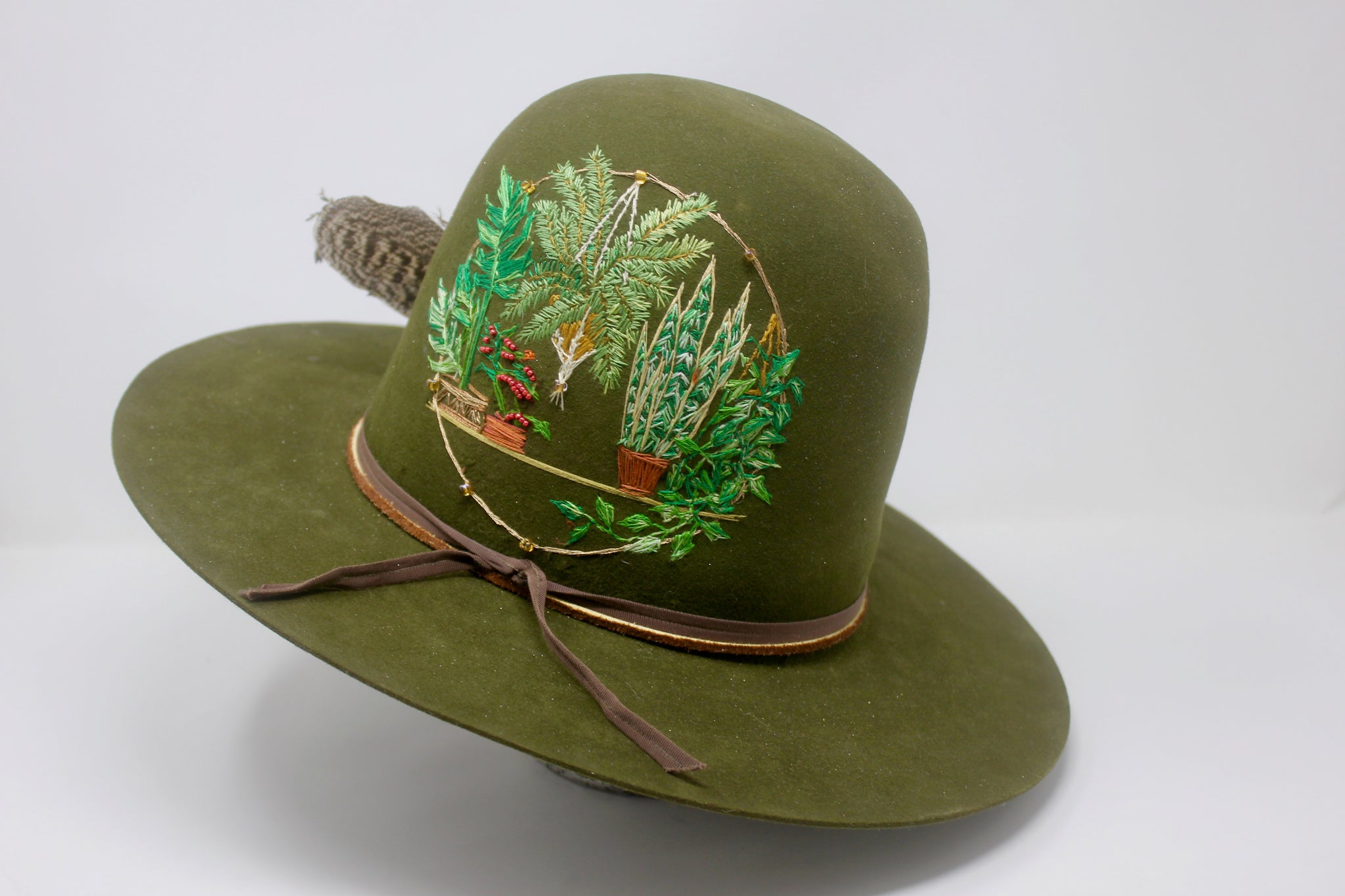 "The Earth Mamma" Hand Embroidered Handmade Custom Hat