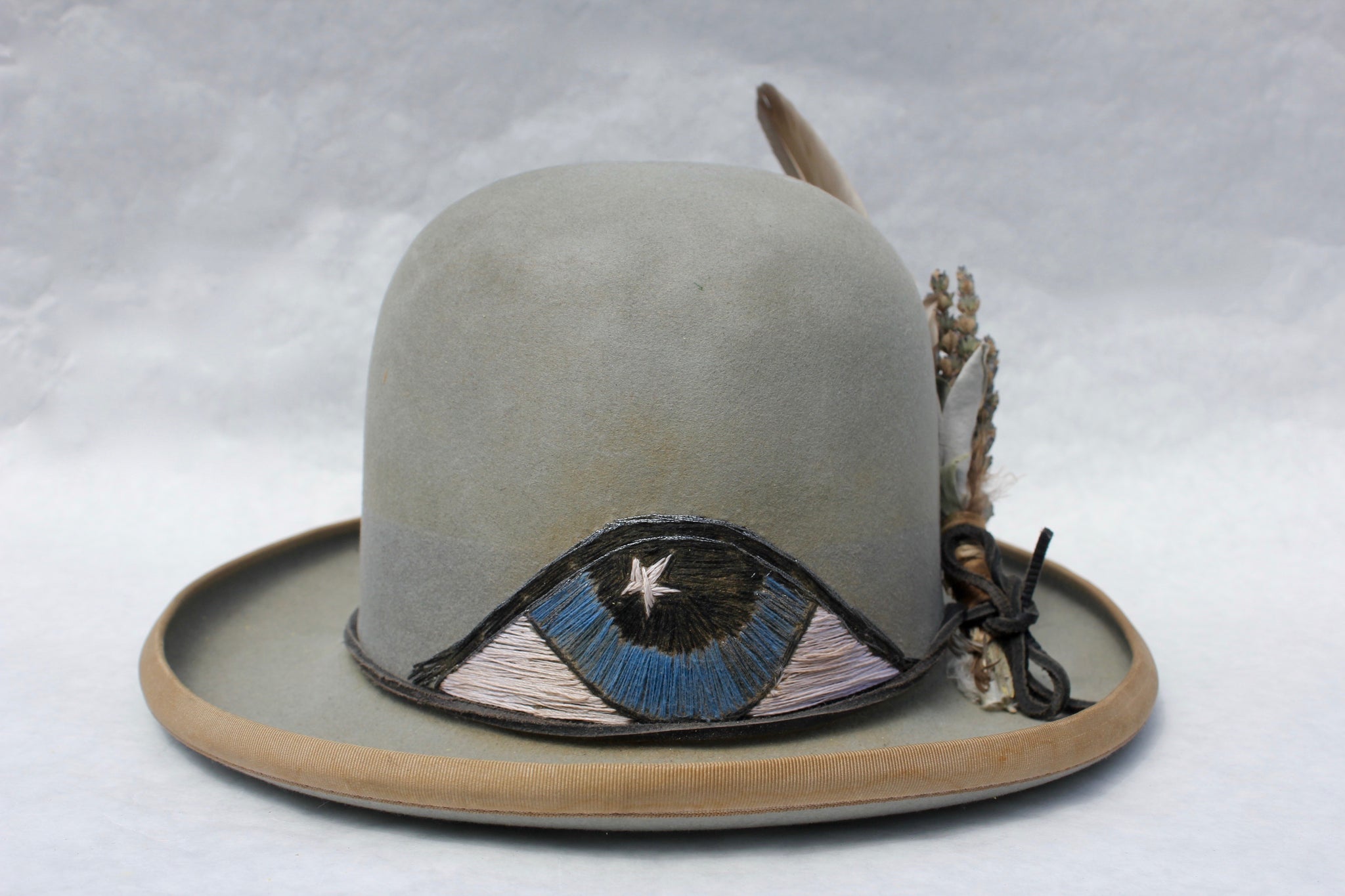 Lone Hawk "The Eye-Conic" Hand Embroidered One of Kind Custom Hat