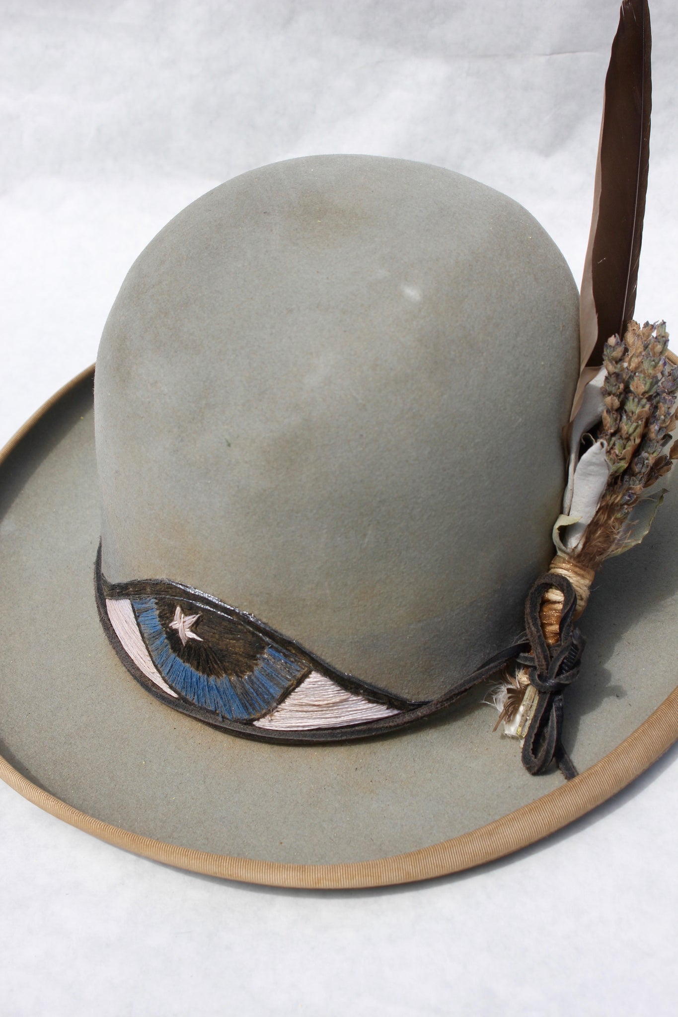 Lone Hawk "The Eye-Conic" Hand Embroidered One of Kind Custom Hat