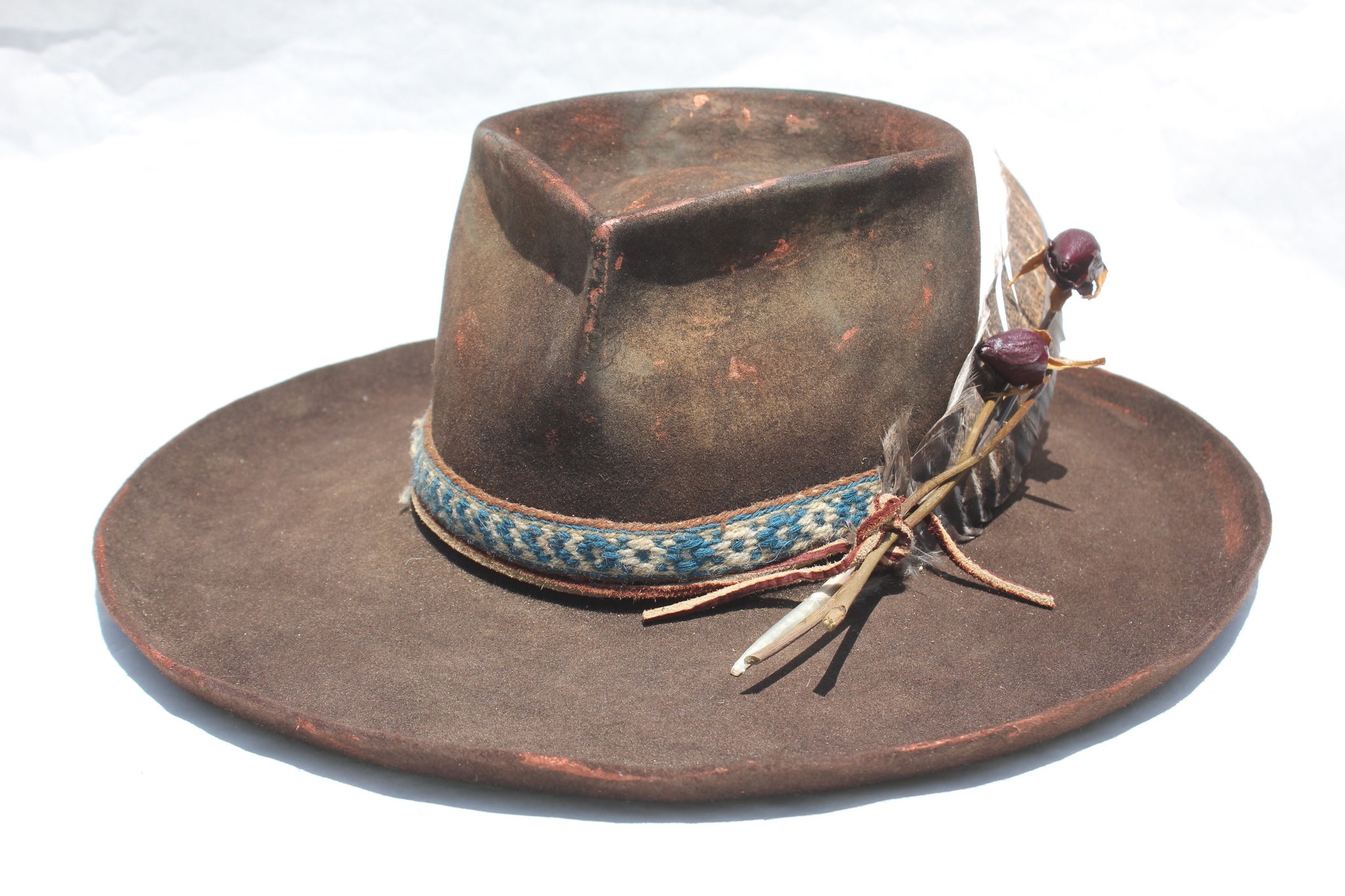 "The Copper Osprey" Hand Painted Custom Lone Hawk Hat