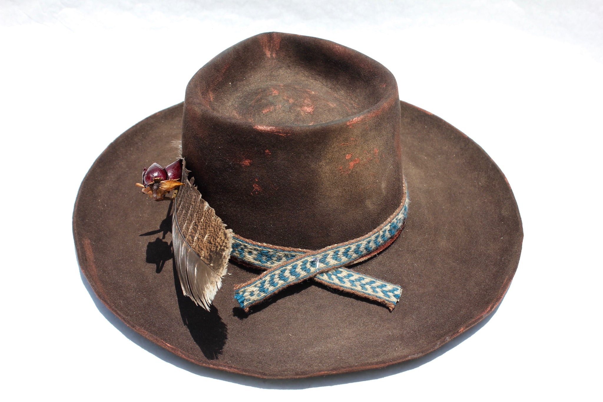 "The Copper Osprey" Hand Painted Custom Lone Hawk Hat