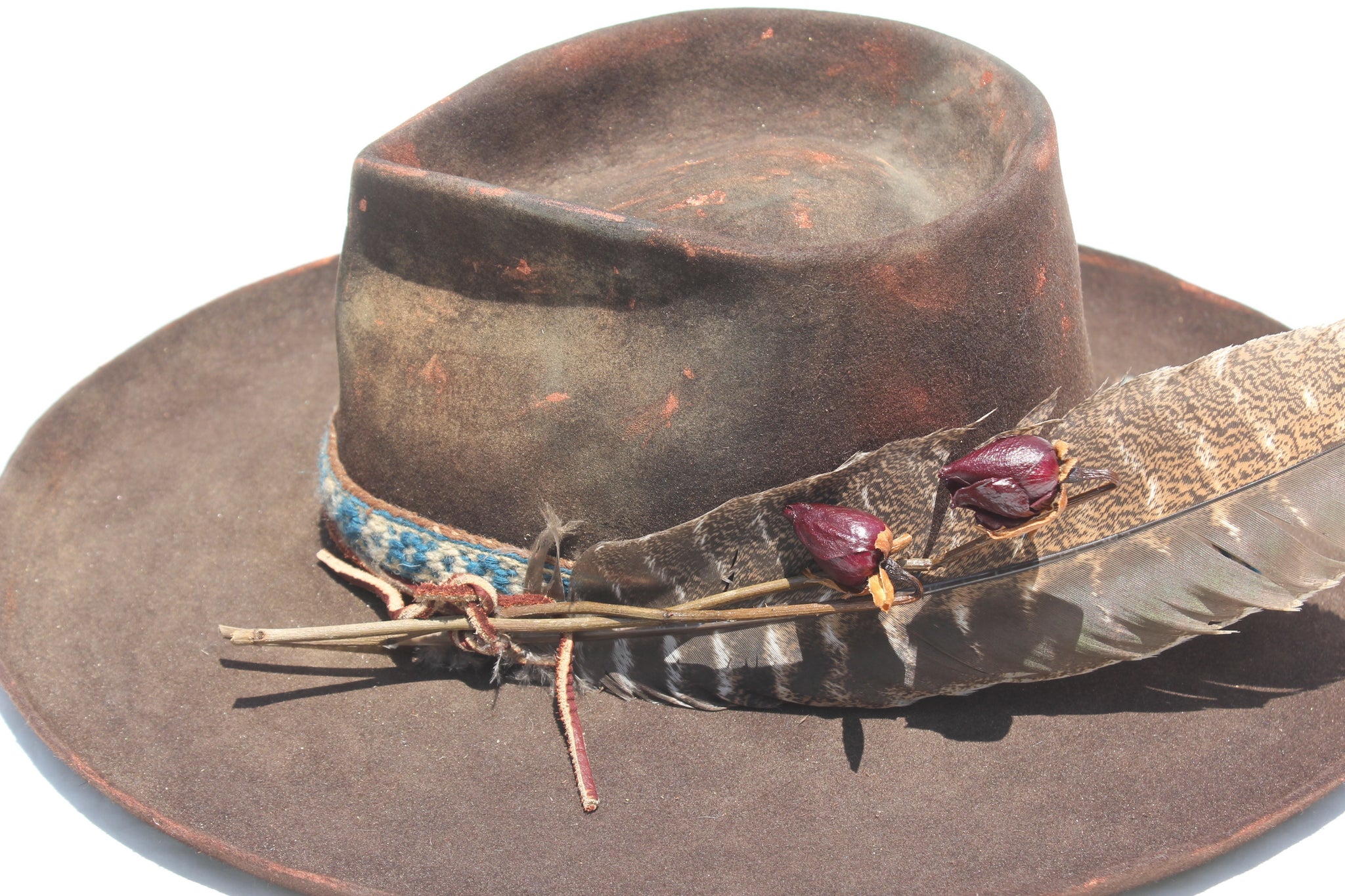 "The Copper Osprey" Hand Painted Custom Lone Hawk Hat