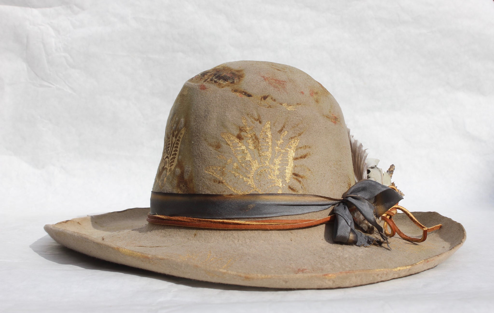 Lone Hawk "The Gold Rush" Handmade Block Printed Custom Hat
