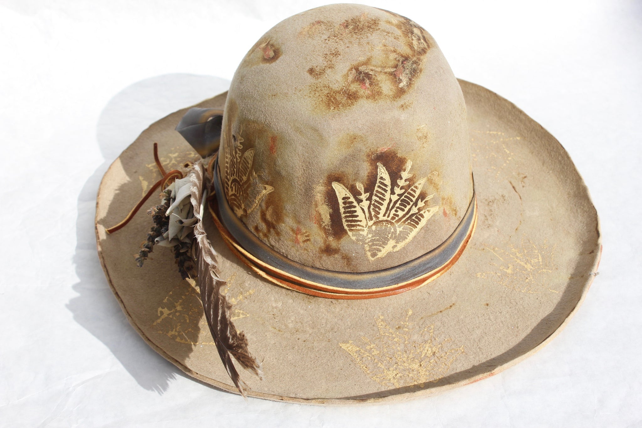 Lone Hawk "The Gold Rush" Handmade Block Printed Custom Hat