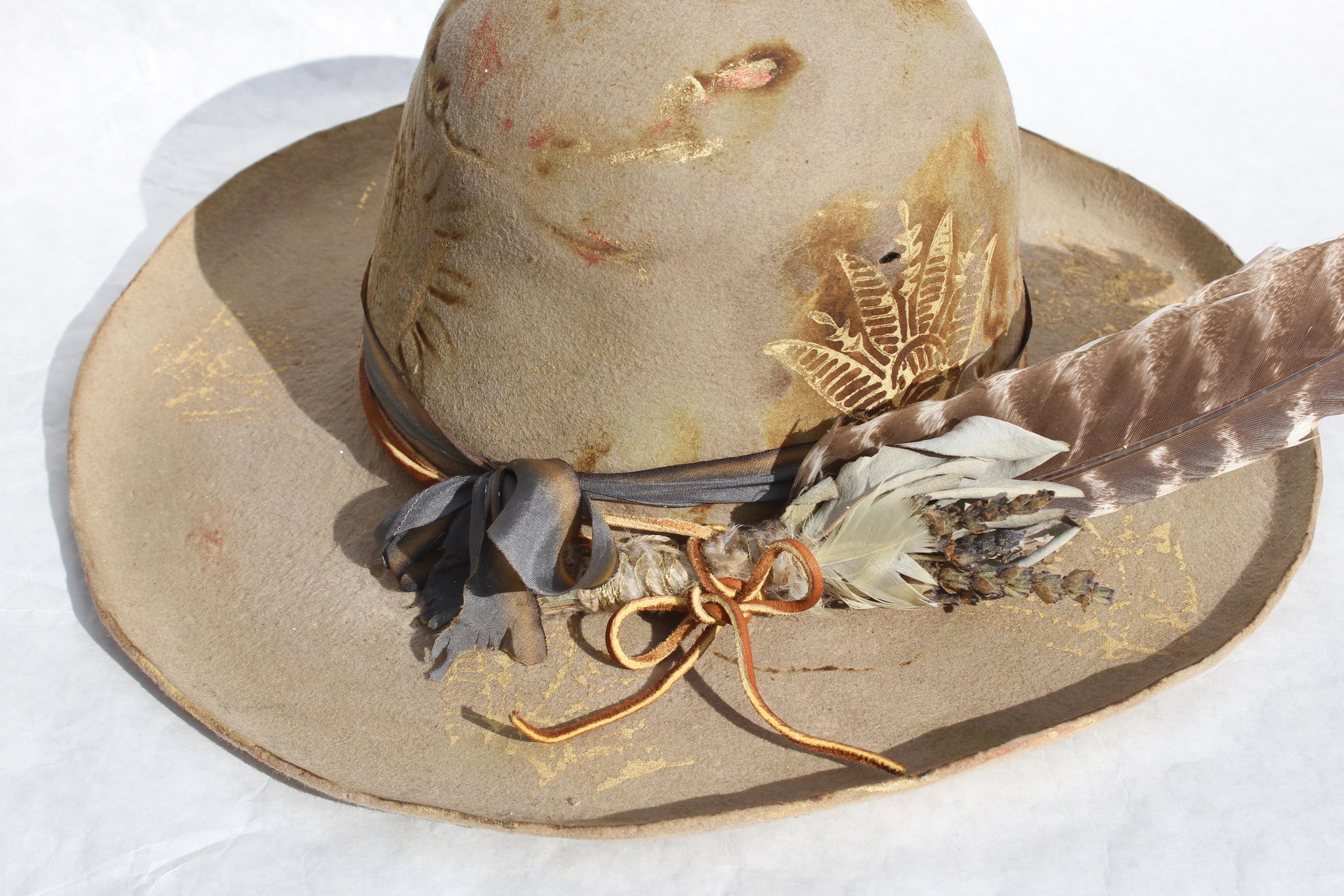 Lone Hawk "The Gold Rush" Handmade Block Printed Custom Hat