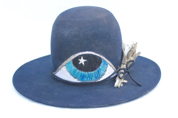 "The Eye of Enlightenment" Embroidered One-of-A-Kind Lone Hawk Hat